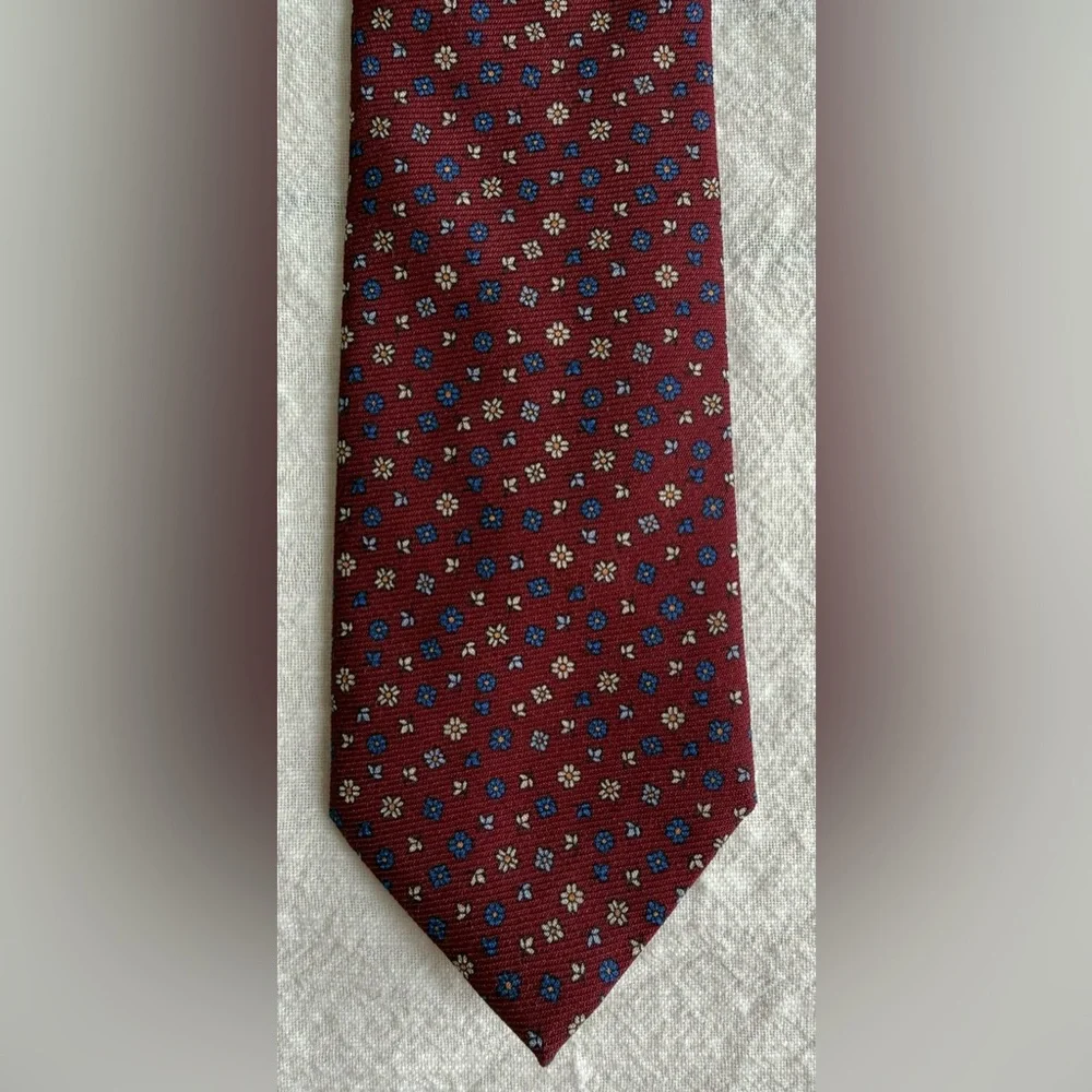 J. Crew Burgundy Floral Tie - Picture 1 of 4